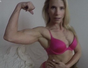 Claire is in her bedroom getting nicely muscle worshiped in a sexy POV session. Her man feels her big biceps and ripped, taught abs. He admires Claire's sexy legs in her stockings and can't help but admire her perfect glutes. It's only a matter of time until Claire's panties come off and her friend is teasing her wet pussy with his fingers.