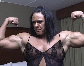 You have a virtual session with female bodybuilder and muscle porn star Goddess of Iron in the bedroom, and you get a close-up POV as she gets muscle worship, masturbates and penetrates herself with a toy, and shows you the ripped, vascular muscles of her abs, biceps, pecs, glutes, legs, and her muscle control.